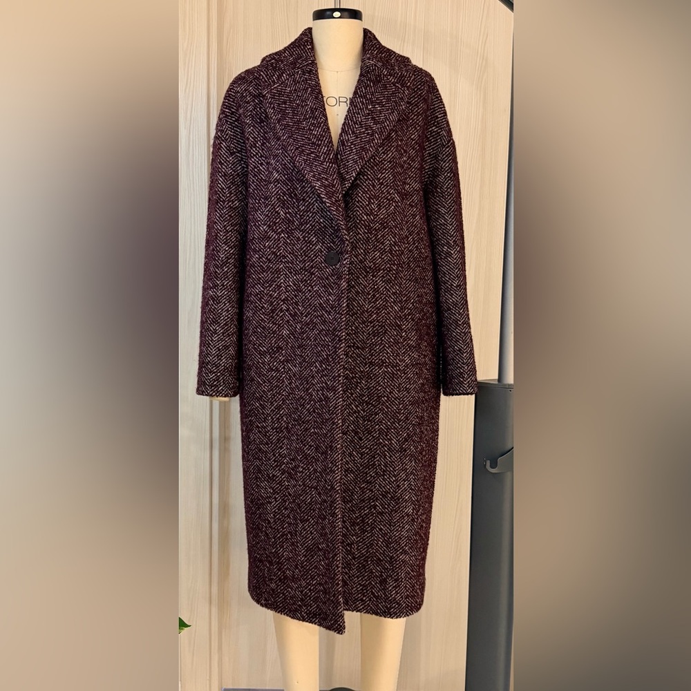 Theory Maroon Herringbone Jacket
